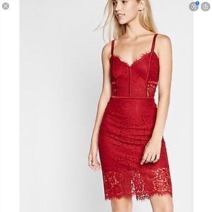 Gently worn Express red lace dress